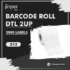 DTL Barcode Label 2X2 2Up 2000 Labels