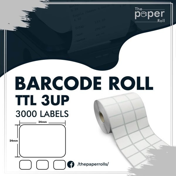 Barcode Label 34mmX24mm 3UP