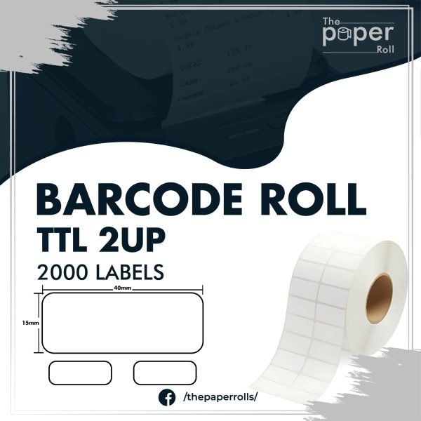 Barcode Label 40mmX15mm 2UP