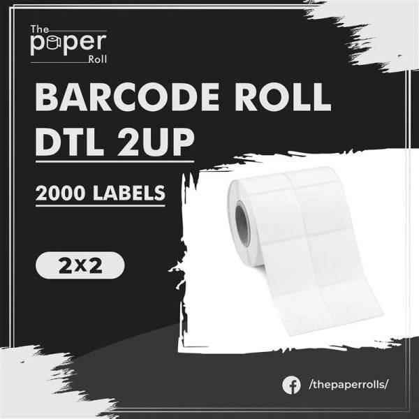 DTL Barcode Label 2X2 2Up 2000 Labels